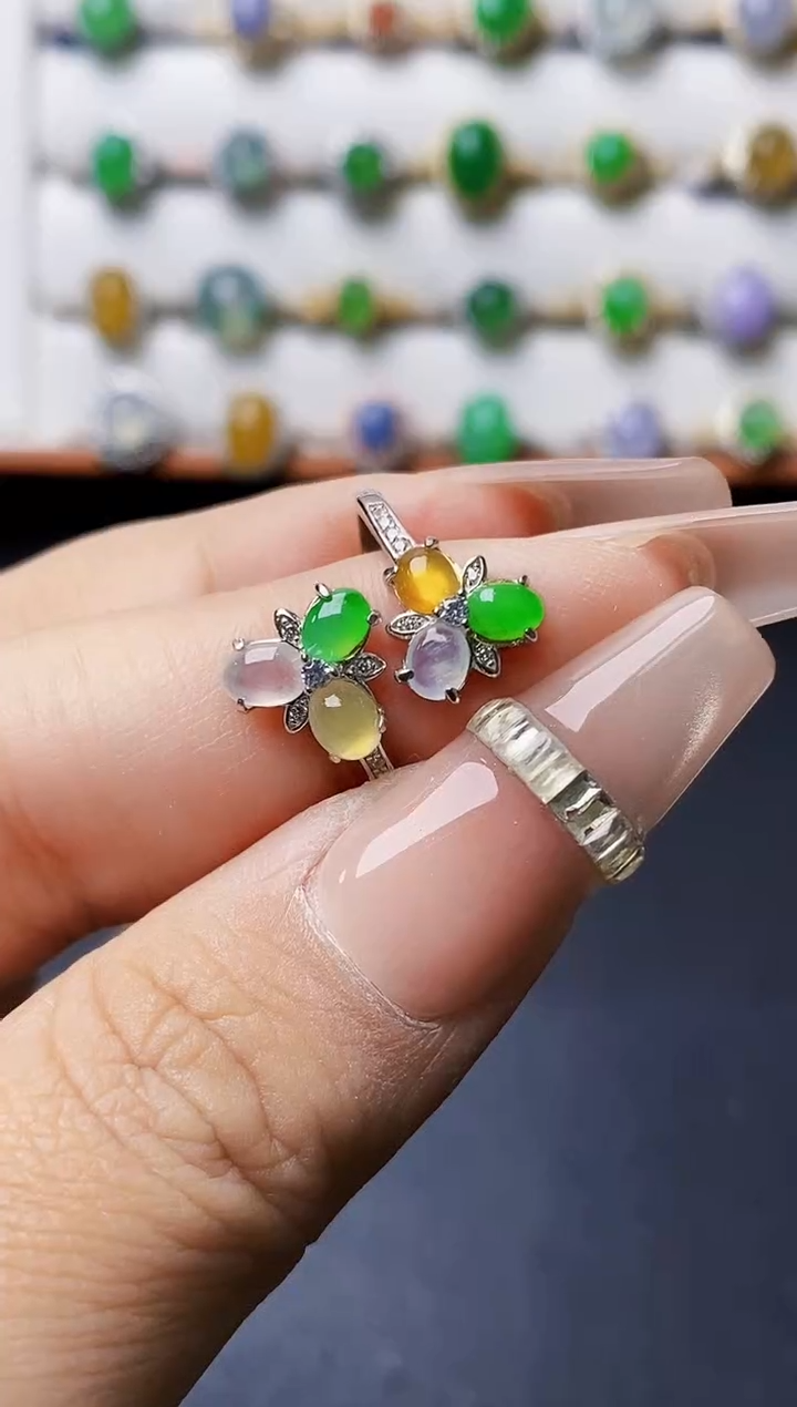 银S925镶嵌戒指翡翠1399