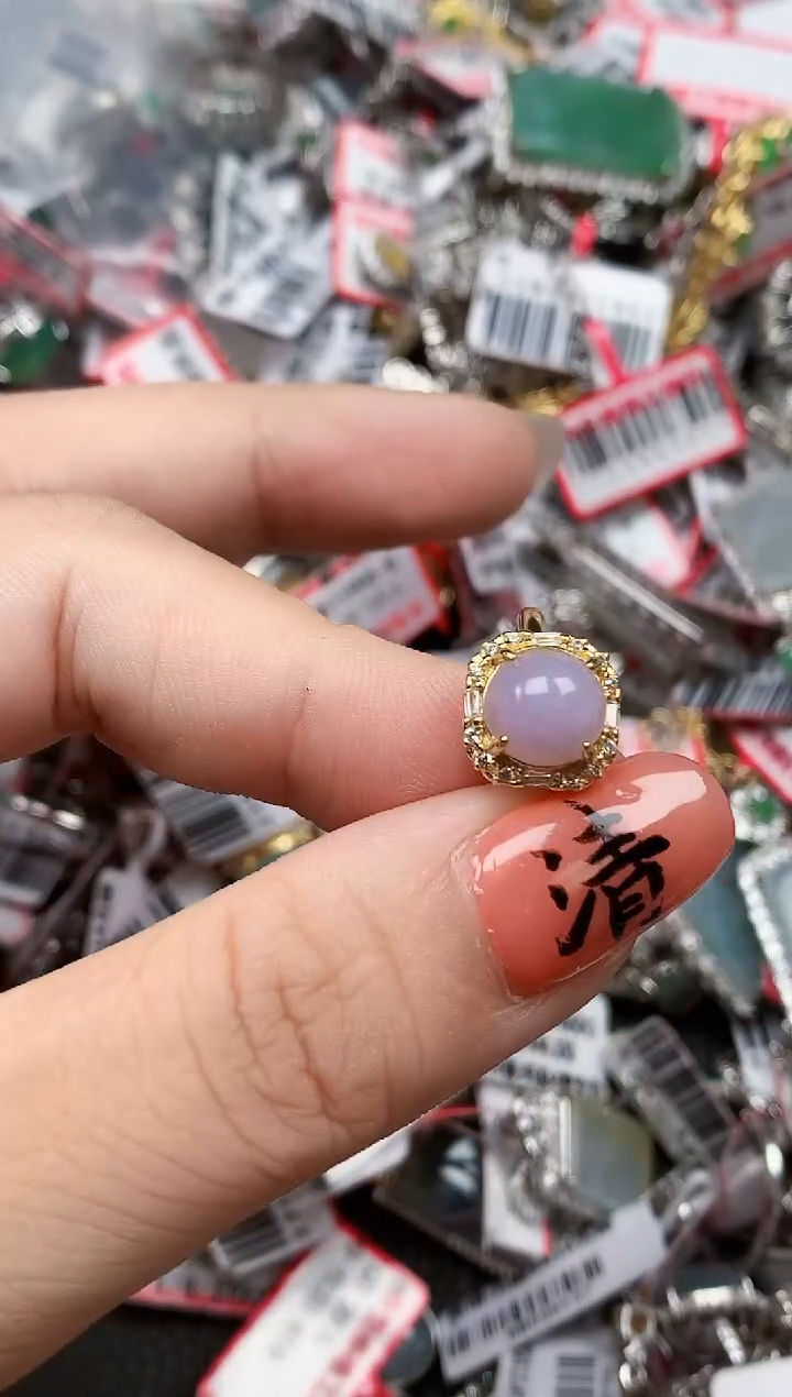 银S925镶嵌戒指翡翠天然A货缅甸翡翠