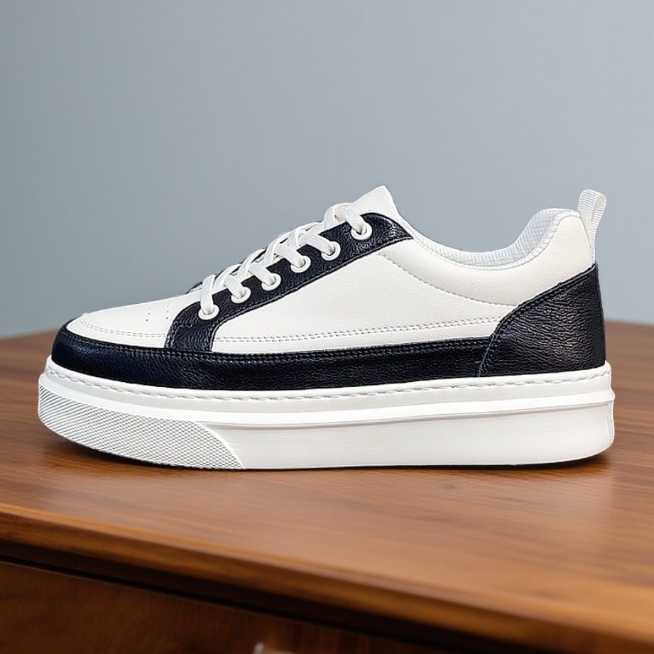 头层牛皮小白鞋板鞋休闲鞋真皮软底四季透气百搭厚底潮鞋88093