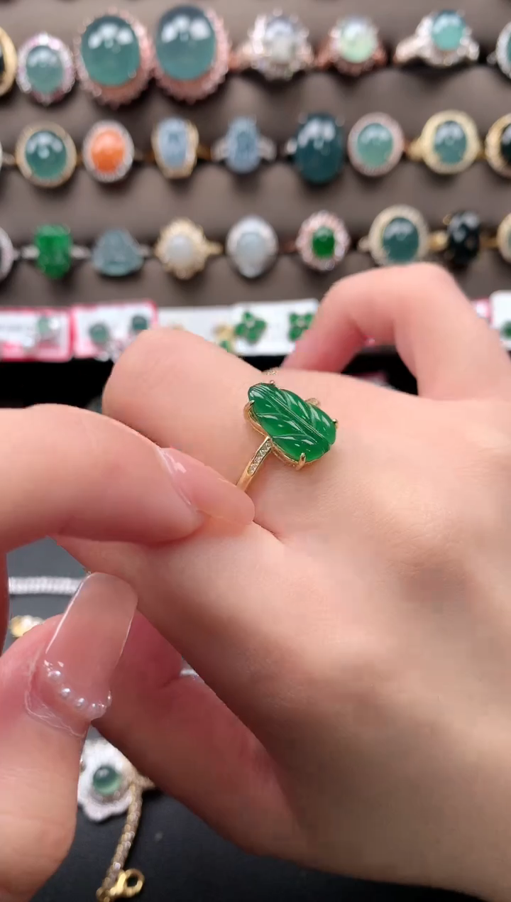 【闪购商品】翡翠戒指银S925镶嵌542141