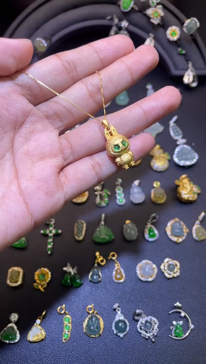 吊坠(不含链)银S925镶嵌翡翠1