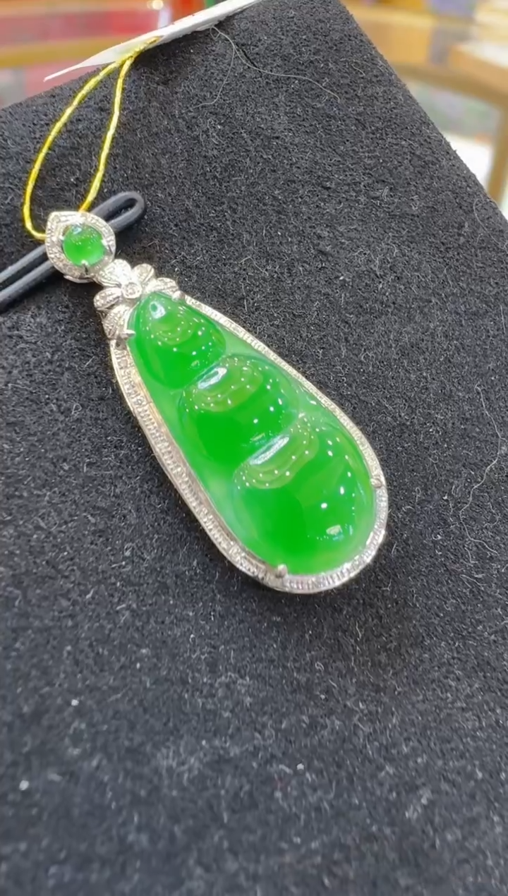 翡翠18K金镶嵌吊坠(不含链)多样性团购发一件