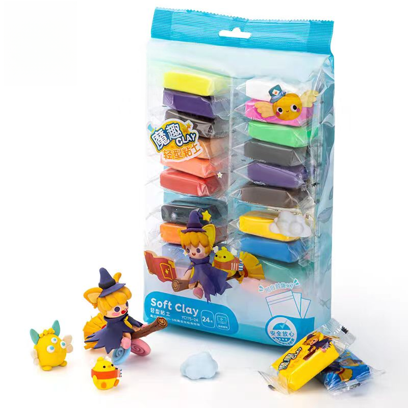 24色轻型黏土橡皮泥儿童手工制作粘土玩具YC175-24