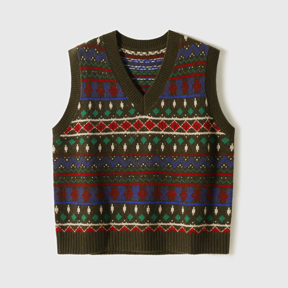 SEPT CHIC W叠穿B备复古气质V领羊毛羊绒针织马甲女S82245ZZOAG