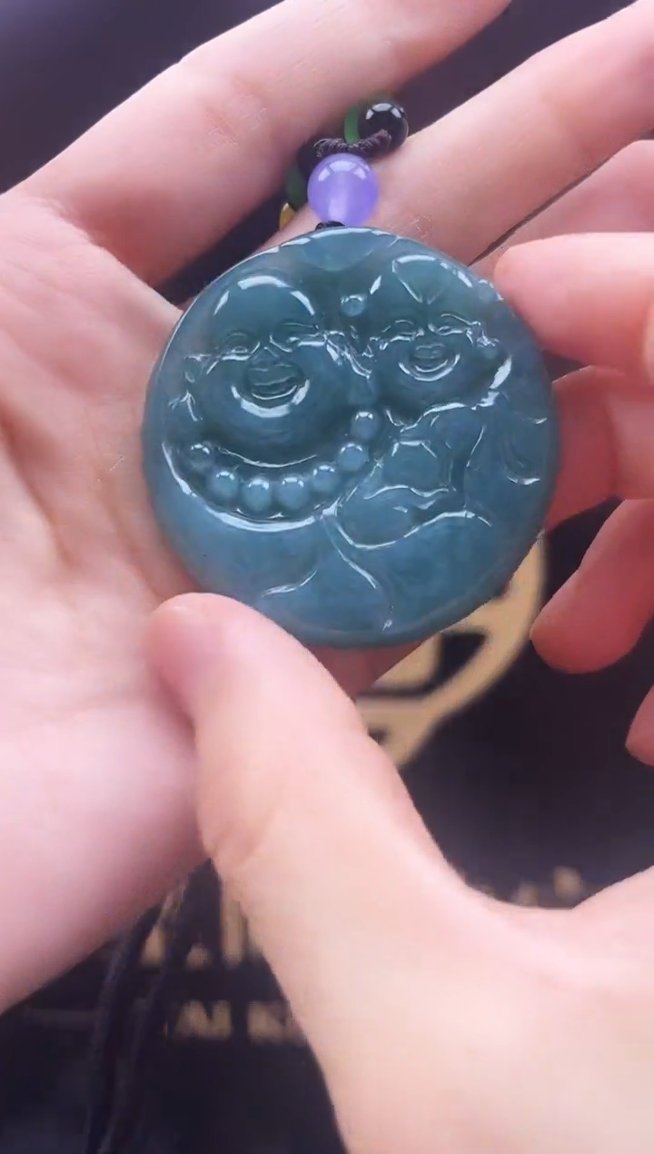 【闪购商品】翡翠颈饰未镶嵌翡翠双喜临门