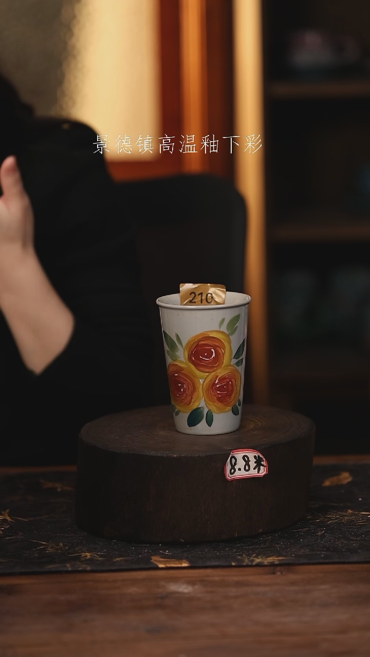 陶瓷景德镇高温釉下手绘陶瓷@L210@