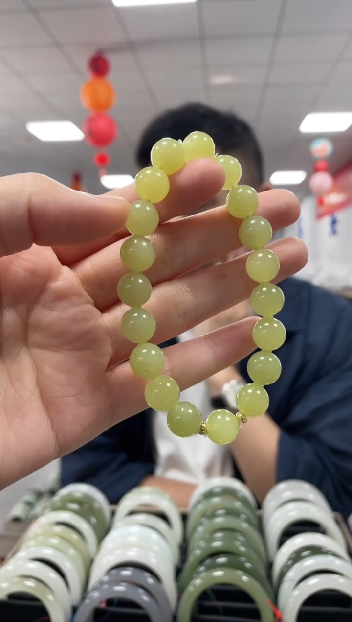 手链未镶嵌和田玉高品黄玉卡10手串一条