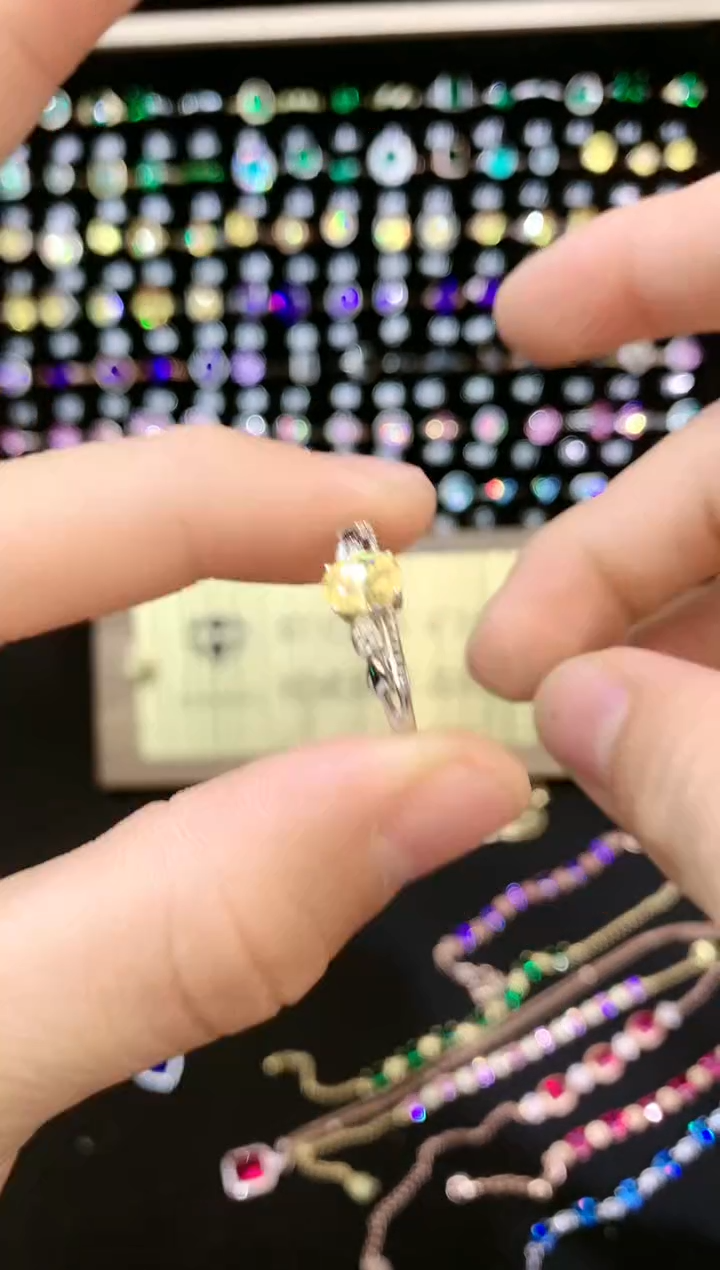 黄晶戒指银S925镶嵌.......