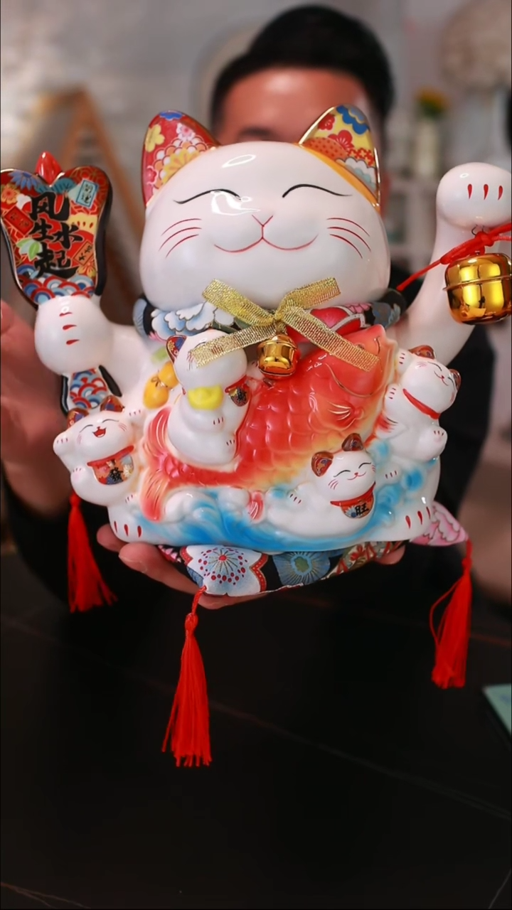 【闪购商品】`11寸风生水起招财猫<E602>