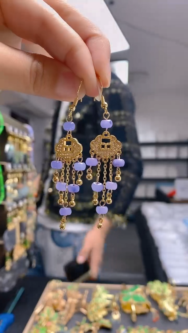 【闪购商品】翡翠耳饰合金290翡翠耳钩