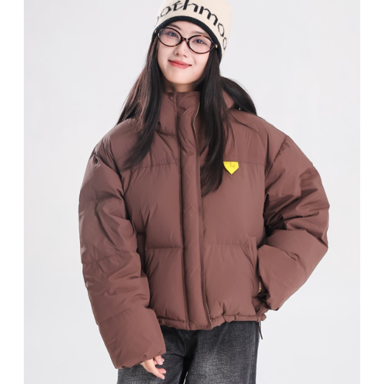 2025新款白鸭绒羽绒服小个子短款面包服胖MM大码加厚保暖外套