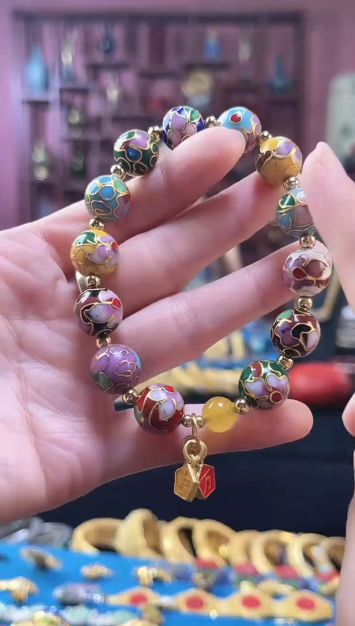 景泰蓝手串多宝色1.2