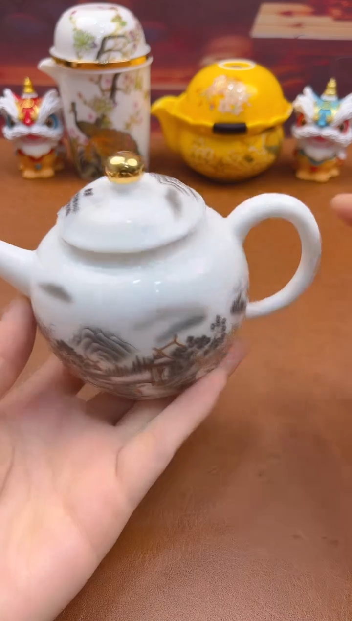 陶瓷茶具摆件旅行套组