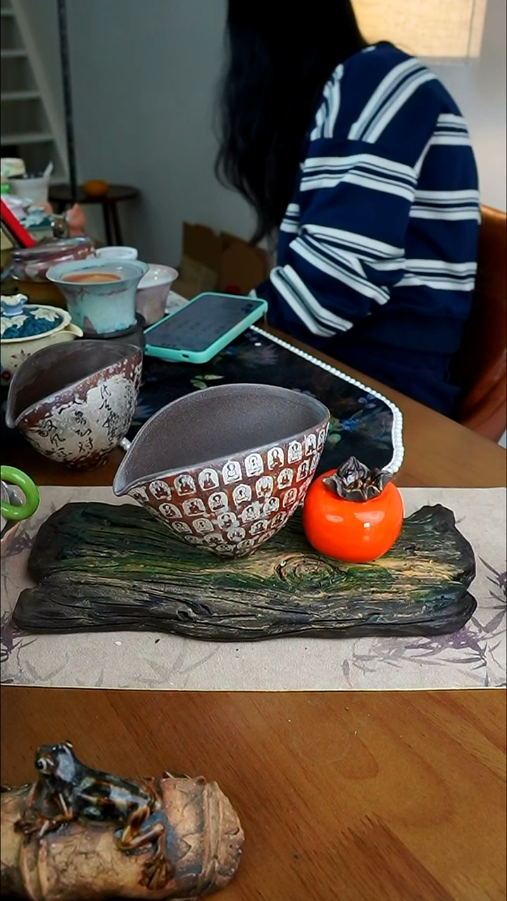 茶瓷物语佛系公道杯送柿子