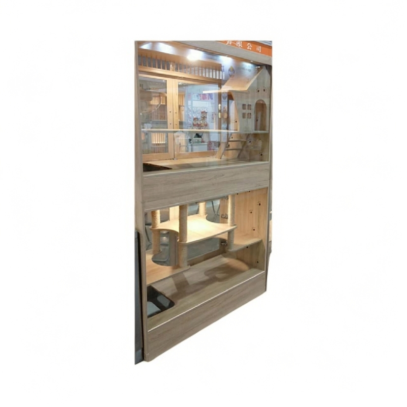 重庆精钢双层两位猫展示柜（带消毒杀菌、抽风、灯光）CT-11Y1