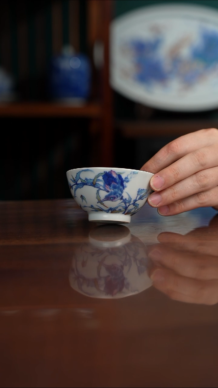 空山明月 新斗彩 单翠