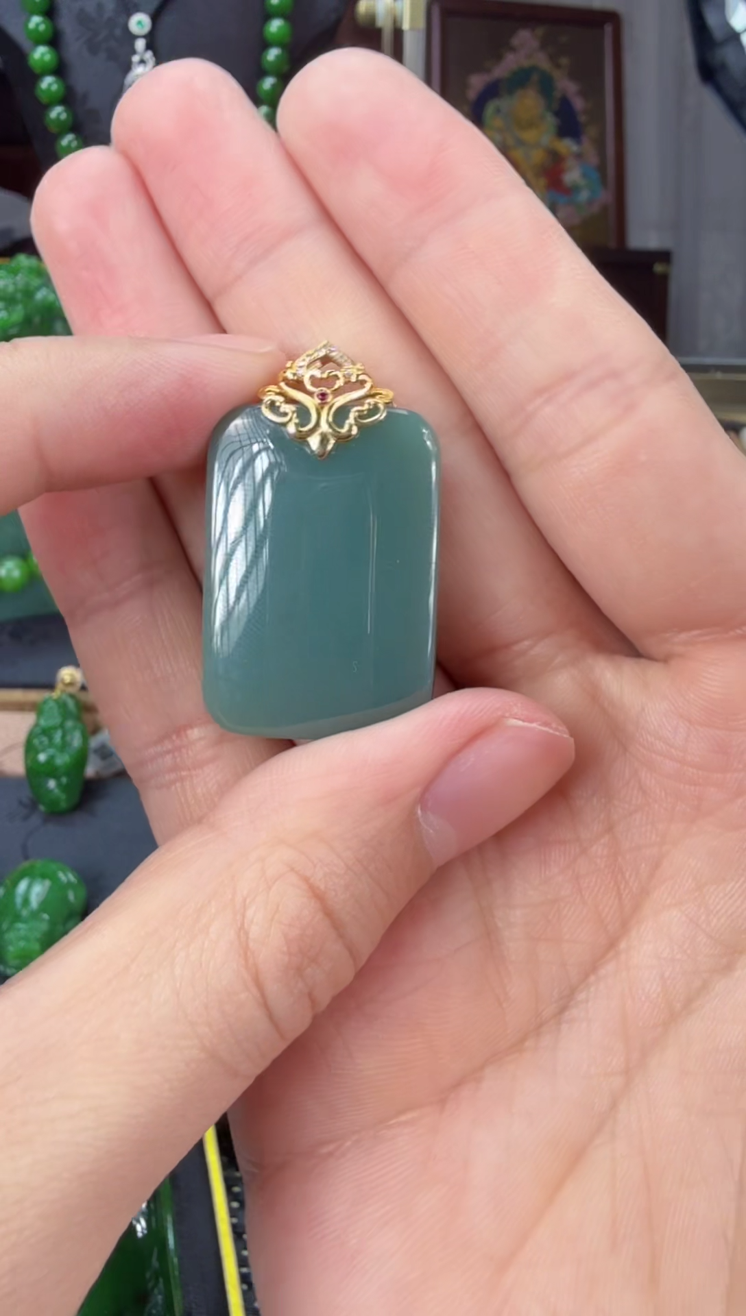 【闪购商品】和田玉（碧玉）吊坠(不含链)未镶嵌 