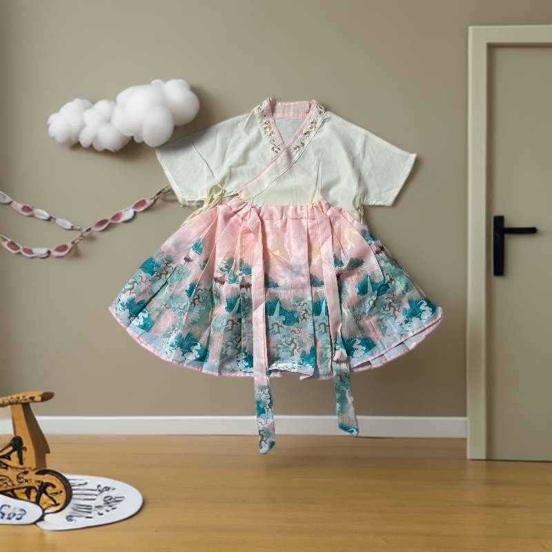 女童马面裙新款套装夏季薄款套装改良版汉服新中式套装唐式国风