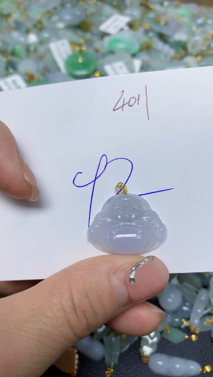 【闪购商品】翡翠挂件18K金镶嵌 天然翡翠A货