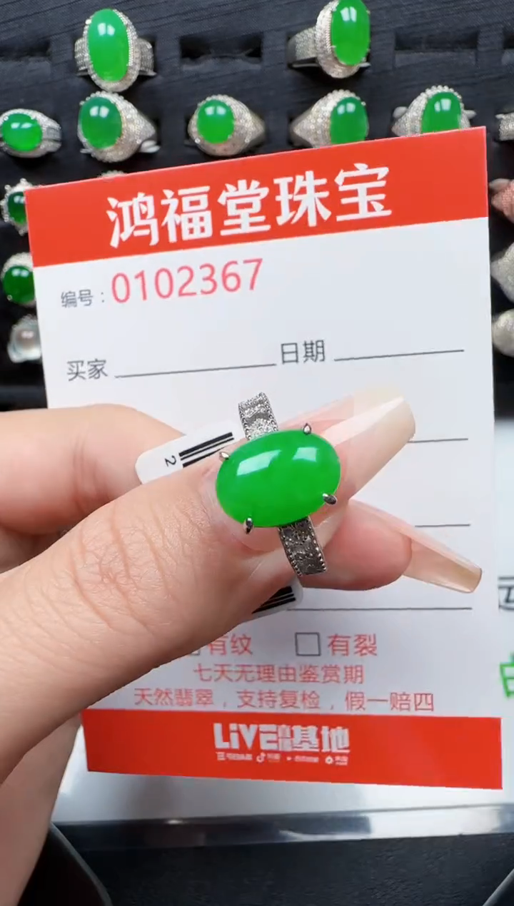 【闪购商品】翡翠戒指银S925镶嵌2367