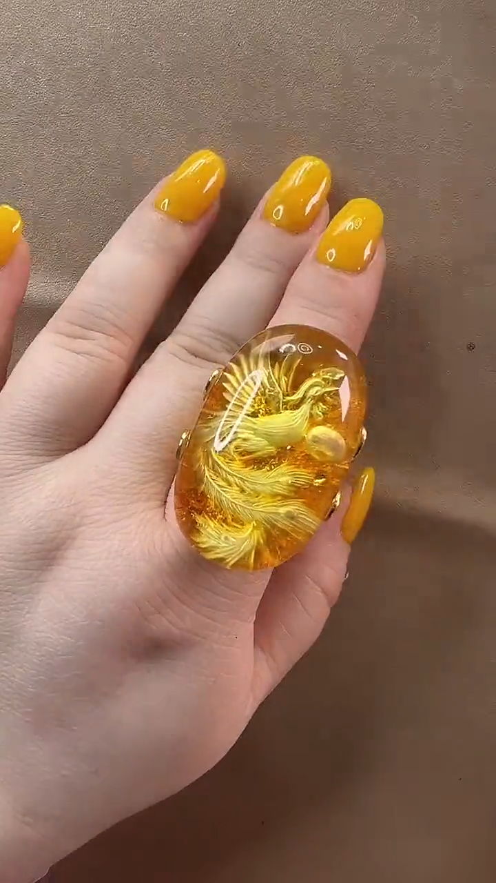 琥珀未镶嵌戒指戒指