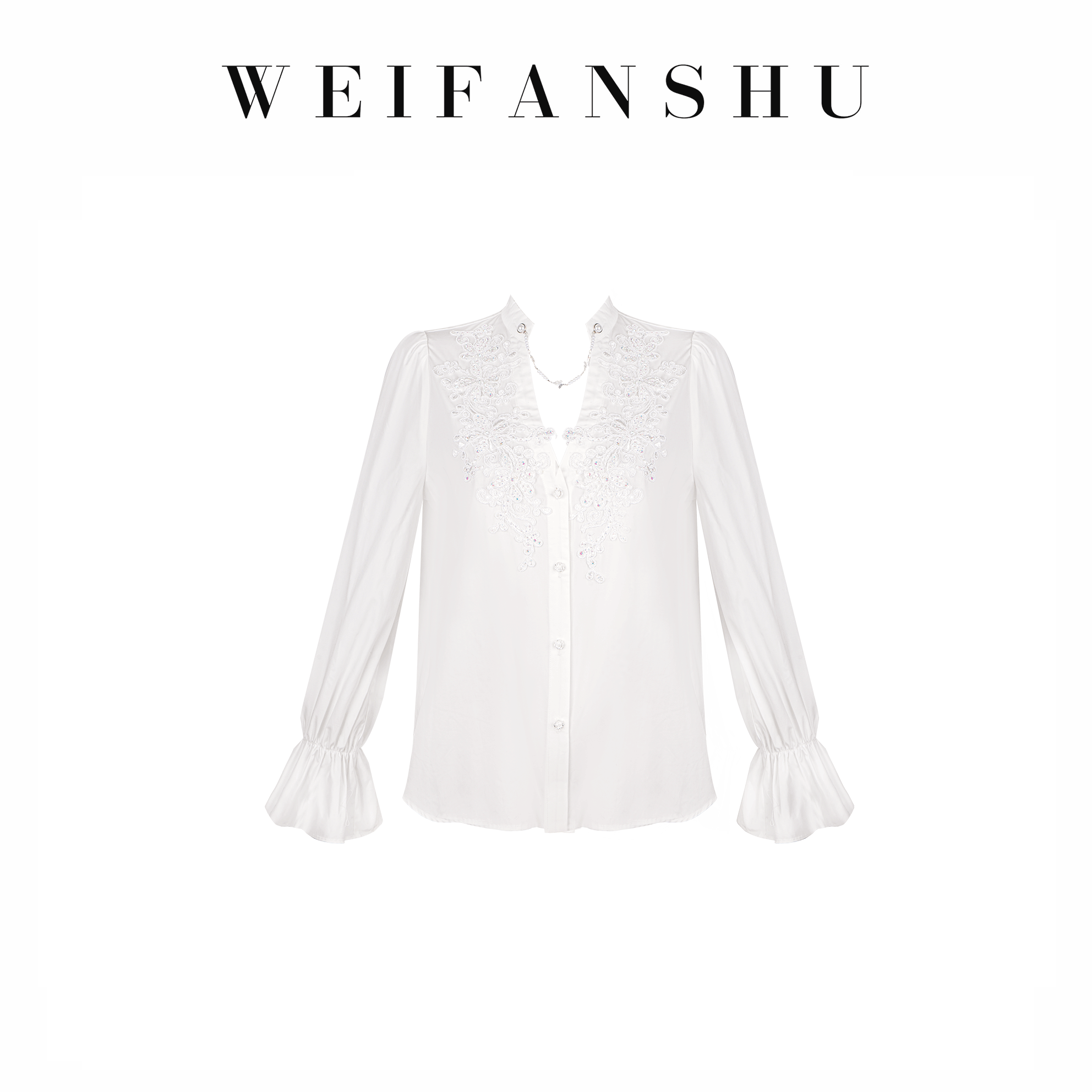 WEIFANSHU/魏凡舒【北岛幻想】早春新款法式气质简约高级百搭白衬衫