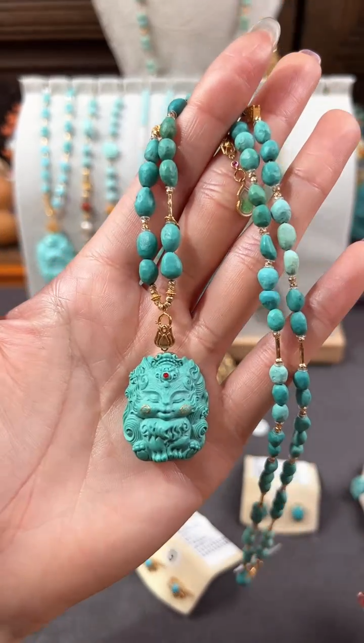 【闪购商品】绿松石颈饰18K金镶嵌绿松石项链