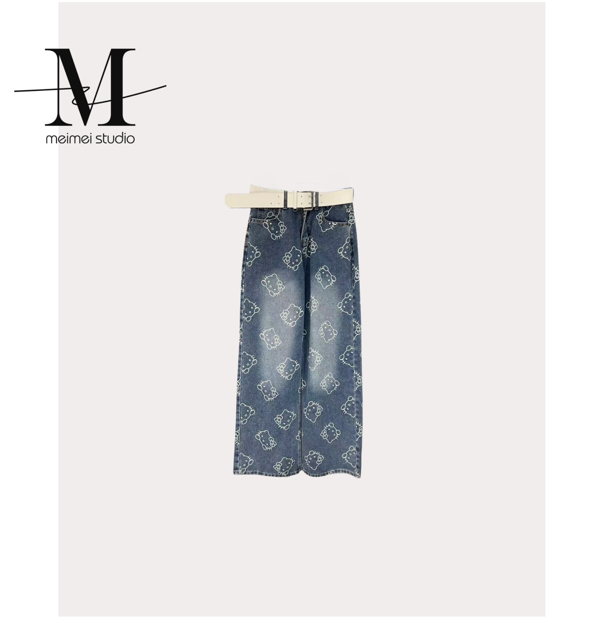 秋冬显瘦设计师重工网红百搭时尚网红猫咪直筒牛仔裤548-31261920