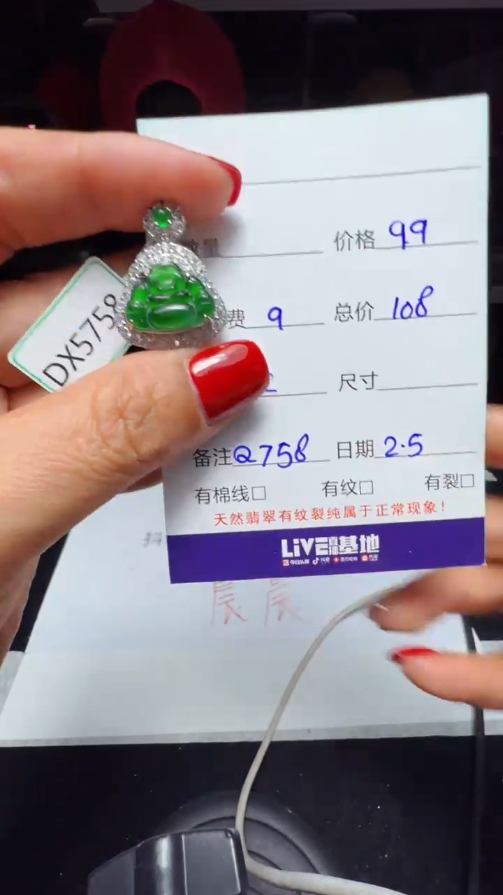【闪购商品】翡翠吊坠(赠链)未镶嵌0917735020多样性发货
