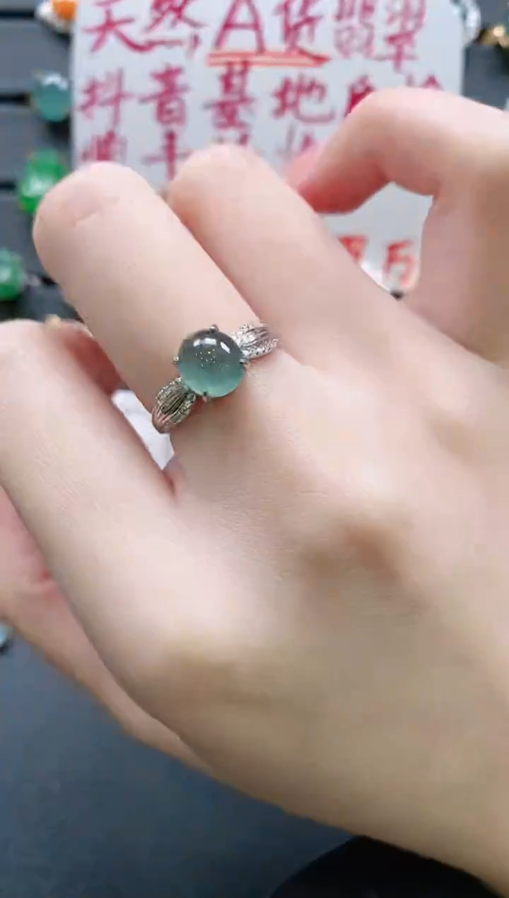 【闪购商品】翡翠戒指银S925镶嵌11111111