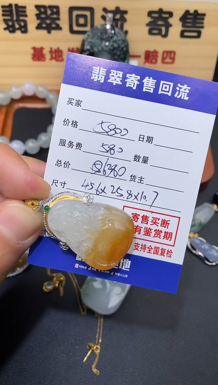 【闪购商品】翡翠颈饰18K金镶嵌30002376