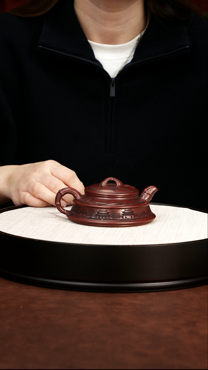 茶壶紫砂双线竹鼓 130cc