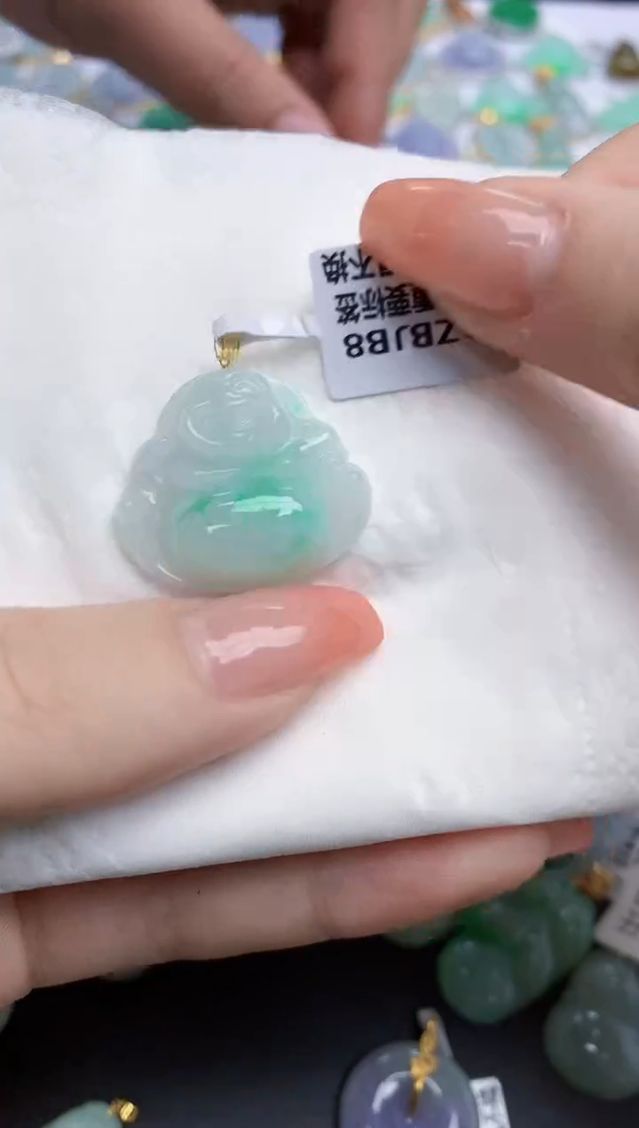 【闪购商品】翡翠颈饰18K金镶嵌天然缅甸翡翠A货