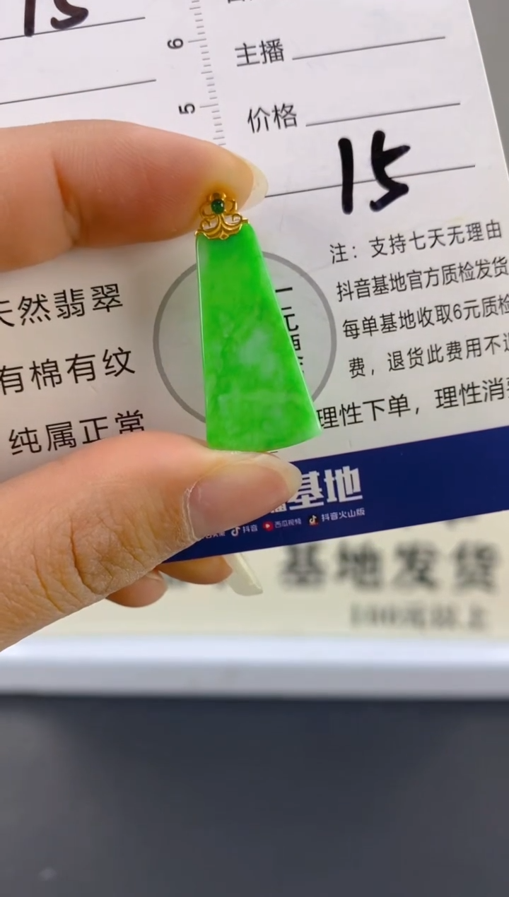 【闪购商品】翡翠颈饰18K金镶嵌天然A货翡翠