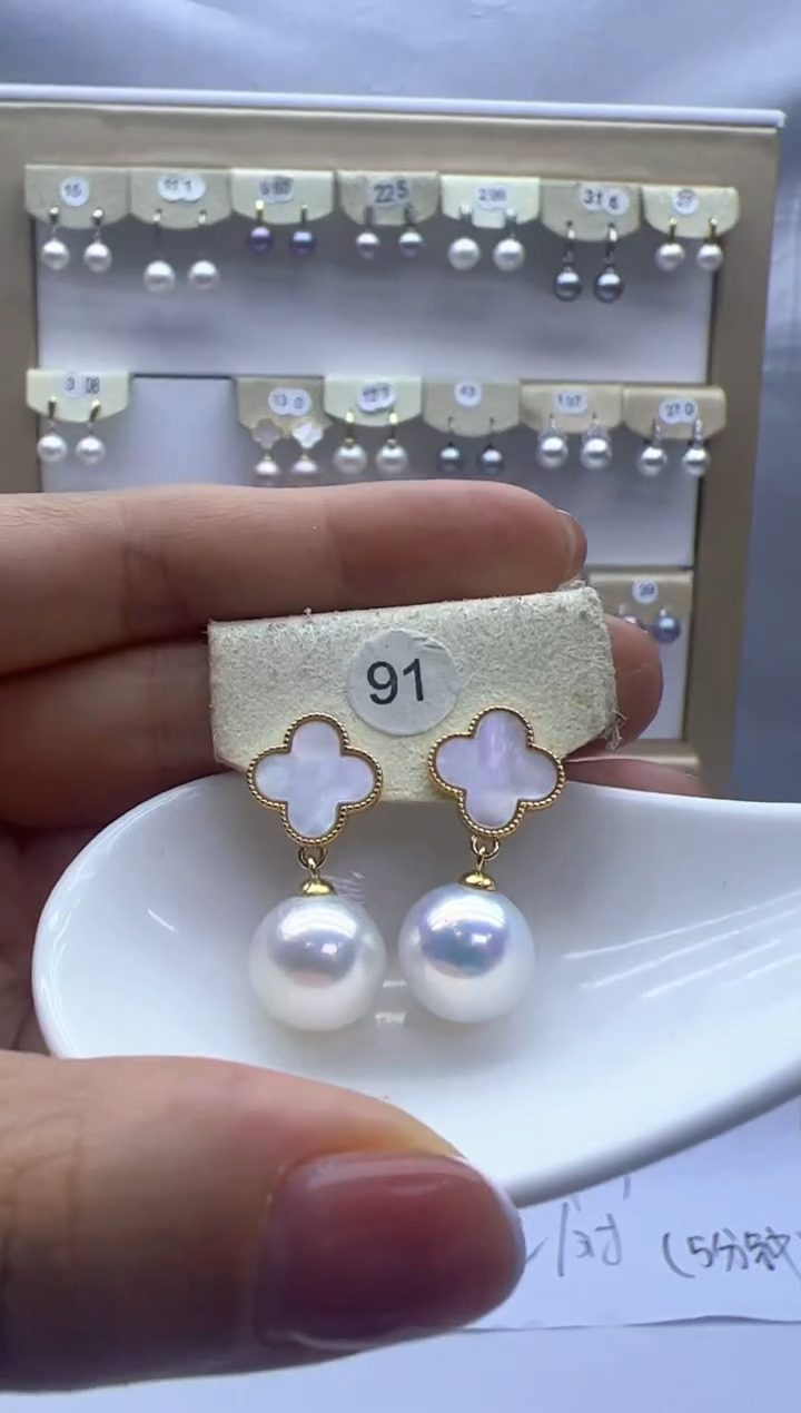 【闪购商品】淡水珍珠耳饰银S925镶嵌91
