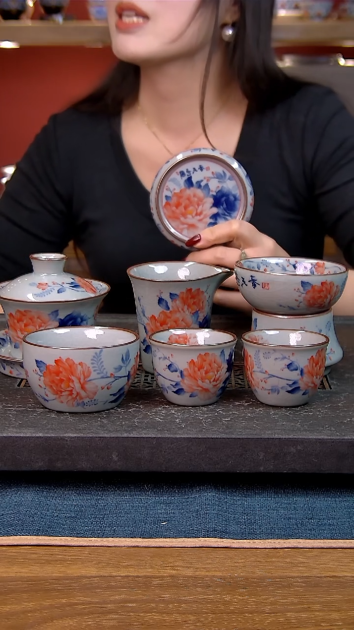 简装家用款7件套 老陶泥开片纹陶瓷茶具