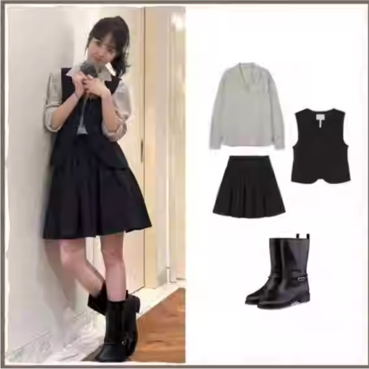 韩国小众品牌 AND YOU 简约百搭棉质格子衬衫女