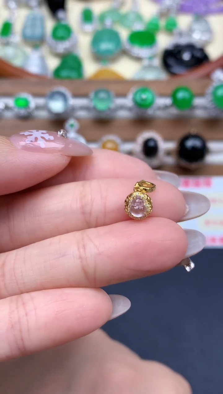 颈饰18K金镶嵌翡翠晴251-中国好珍宝