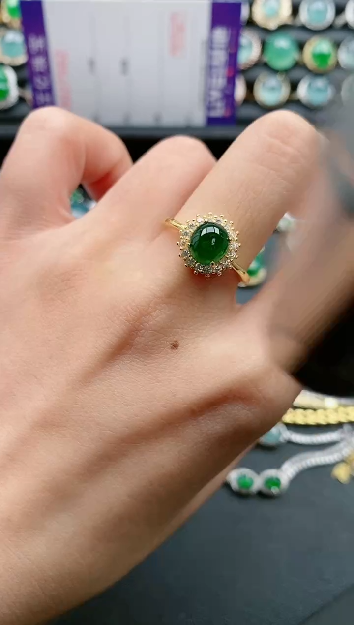 【闪购商品】翡翠戒指银S925镶嵌111111