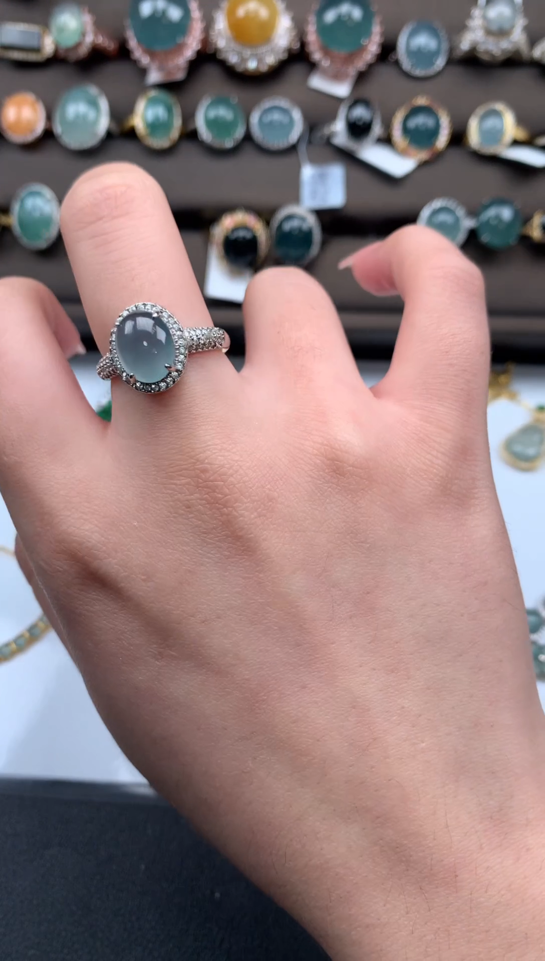 【闪购商品】翡翠戒指银S925镶嵌52141