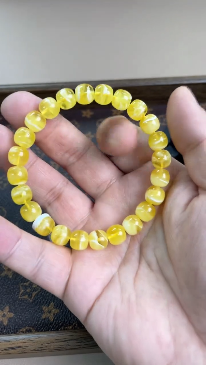 【闪购商品】琥珀裸石未镶嵌9mm精工高桩