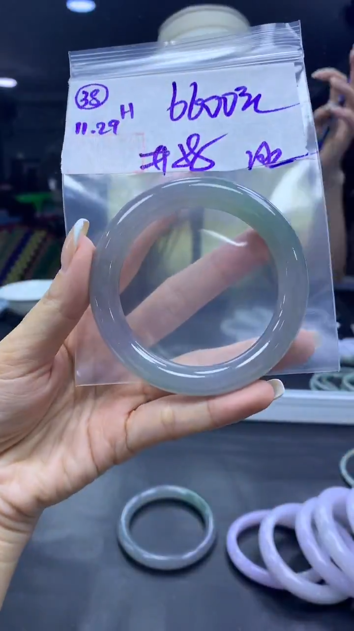 未镶嵌定制翡翠38手镯58冰丝+6600元+拍一发一