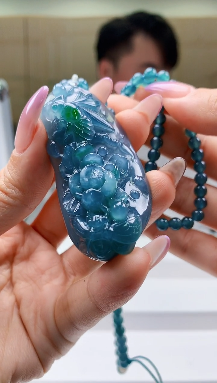 【闪购商品】定制翡翠未镶嵌5060ty-毛货挂件赠珠链341