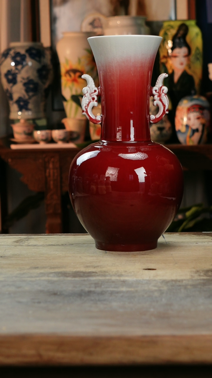 【闪购商品】瓷片景德镇纯手工釉下彩精品花瓶