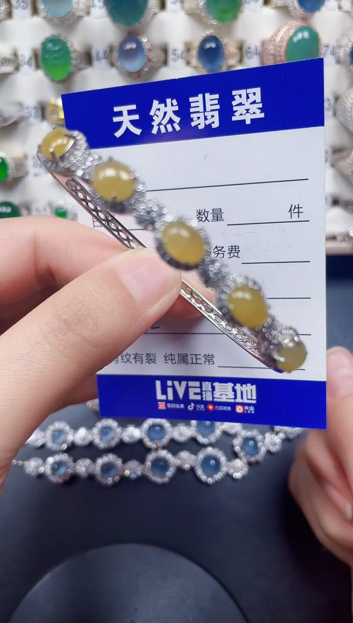 银S925镶嵌手镯翡翠152