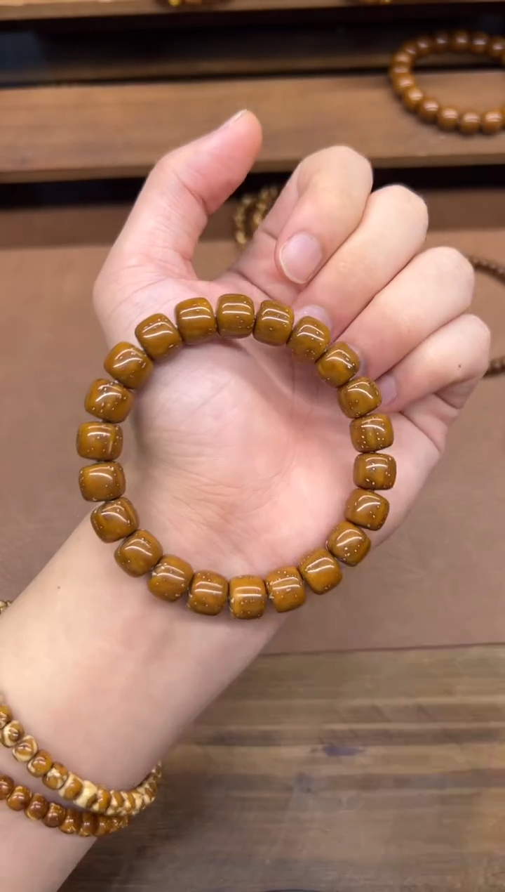 手串紫金鼠实心姜黄皮卡11道珠