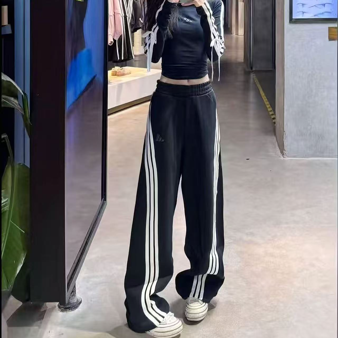 Adidas阿迪达斯STORY DOUBLE KNIT BANA宽松运动休闲香蕉裤KB8998