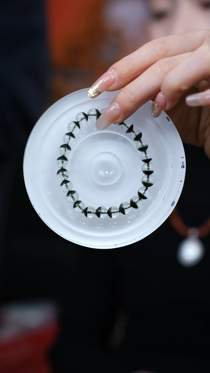 【闪购商品】水晶手链未镶嵌g156 绿幽灵手链7mm+