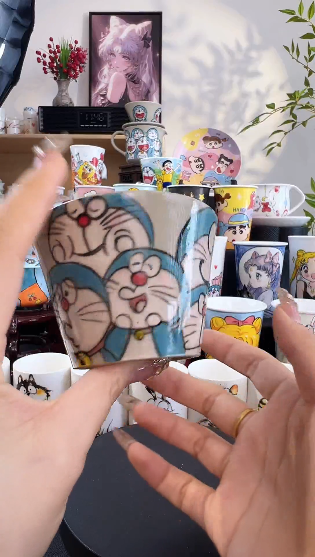 【闪购商品】摆件手工手绘陶瓷小杯杯