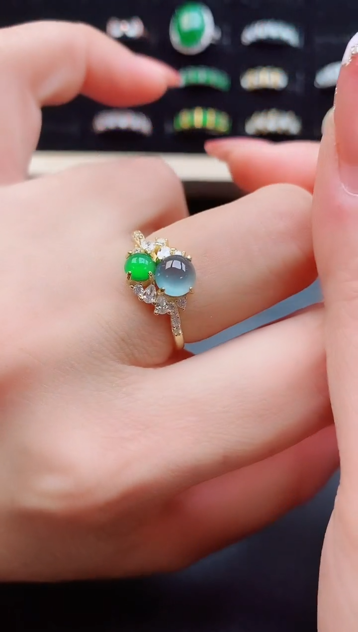 【闪购商品】翡翠戒指银S925镶嵌12121